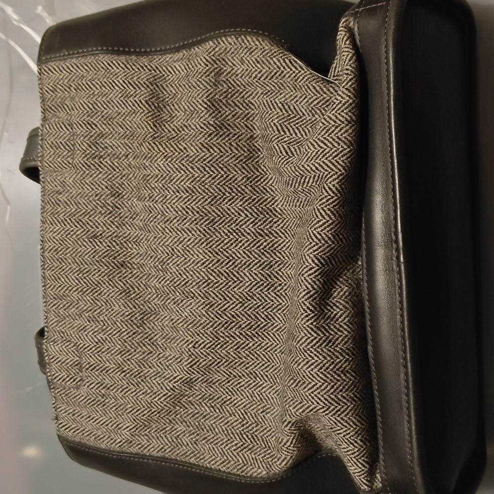 Coach Bleeker tweed herringbone print bucket bag handbag purse - Picture 4 of 7